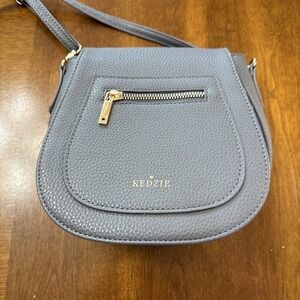 Kedzie Camden Mini Messenger‎ Vegan Leather Crossbody Bag Gray NWT
